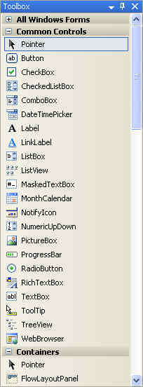 Visual Studio 2008 common controls toolbox vb